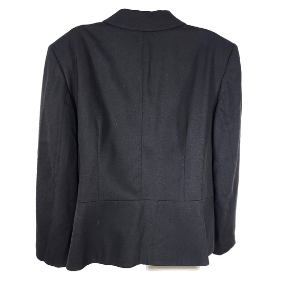 Vtg Pendleton Blazer Womens 14 Career Black 3 Button Jacket Faux Pockets Wool - Picture 2 of 9